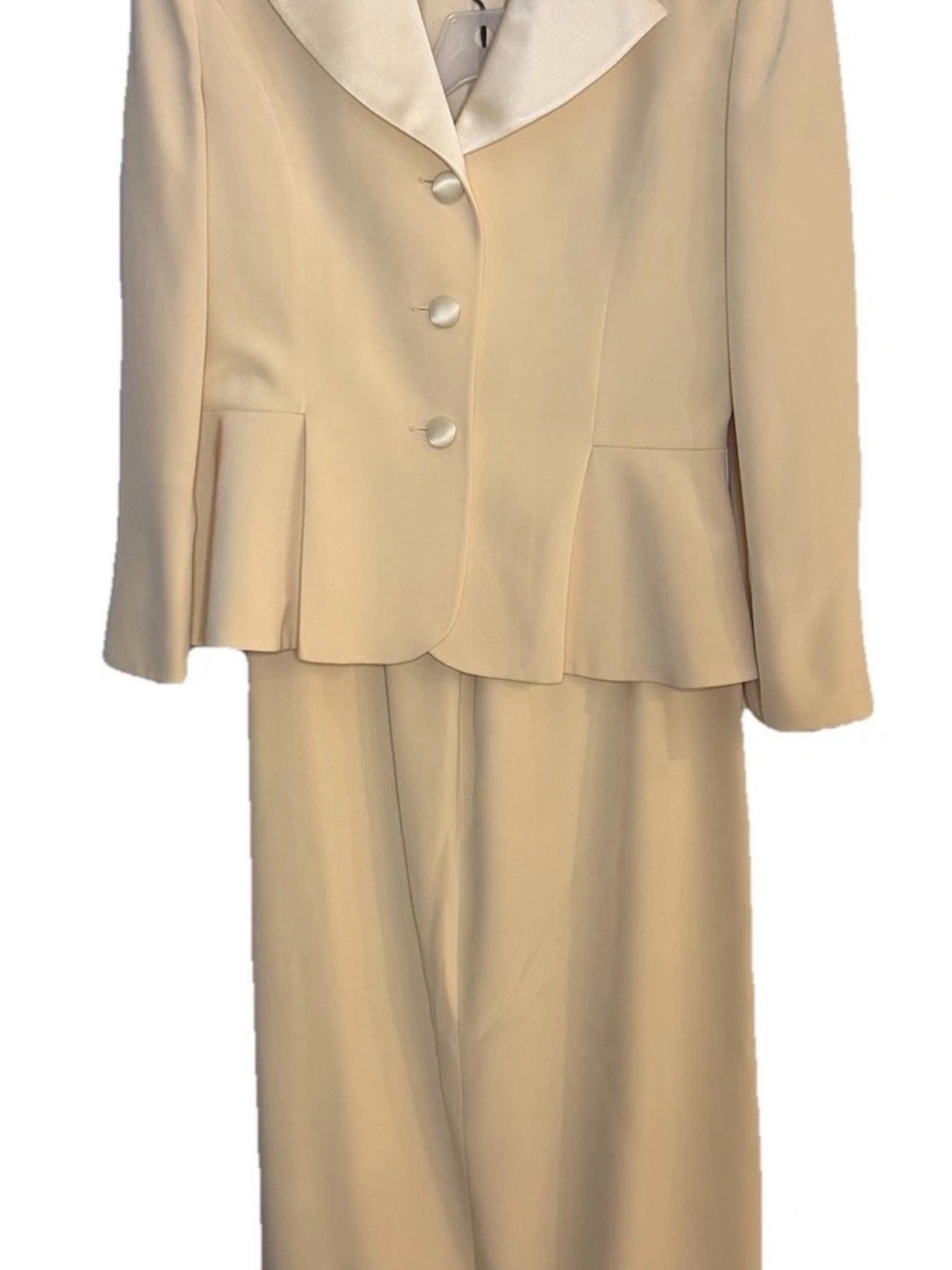 VTG silk Sylph 4 piece set Women's Cream suit, pants, long skirt and midi skirt